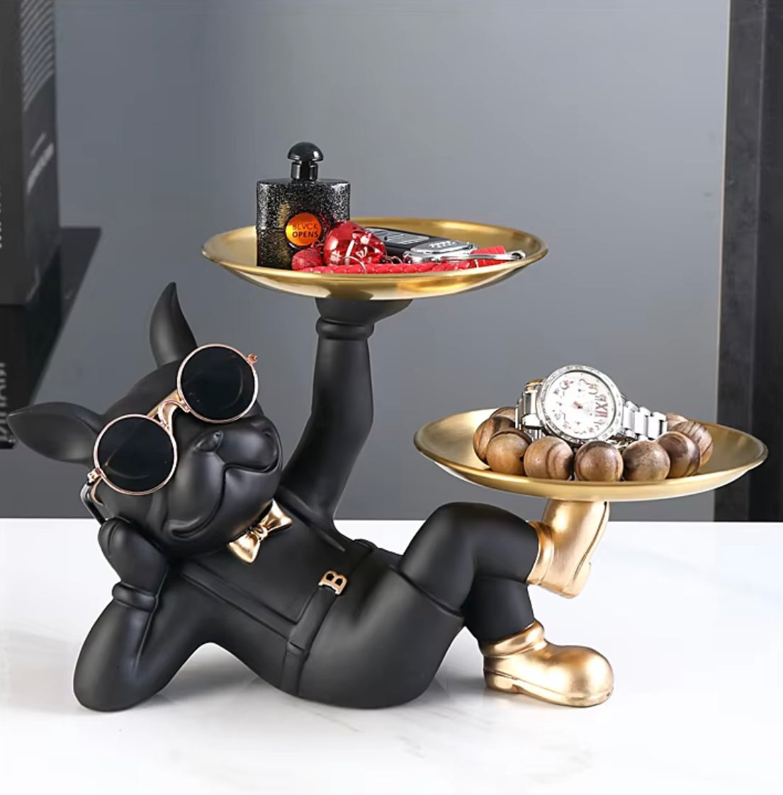 Luxurious Bulldog Statue – Functional Art